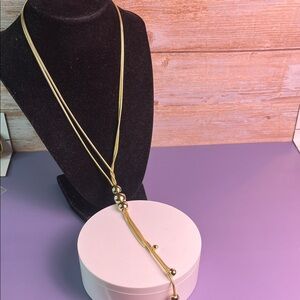 Halogen Gold Long Beaded Necklace